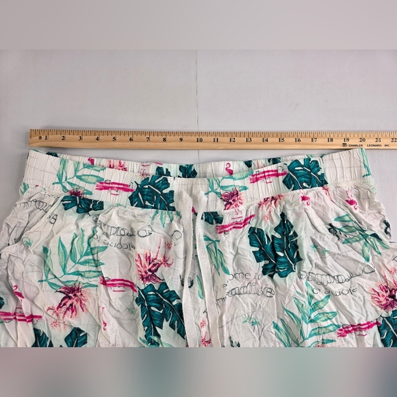Cacique 26/28 Lounge Pants Tropical Print Wide Leg Rayon 3105- - Picture 7 of 11